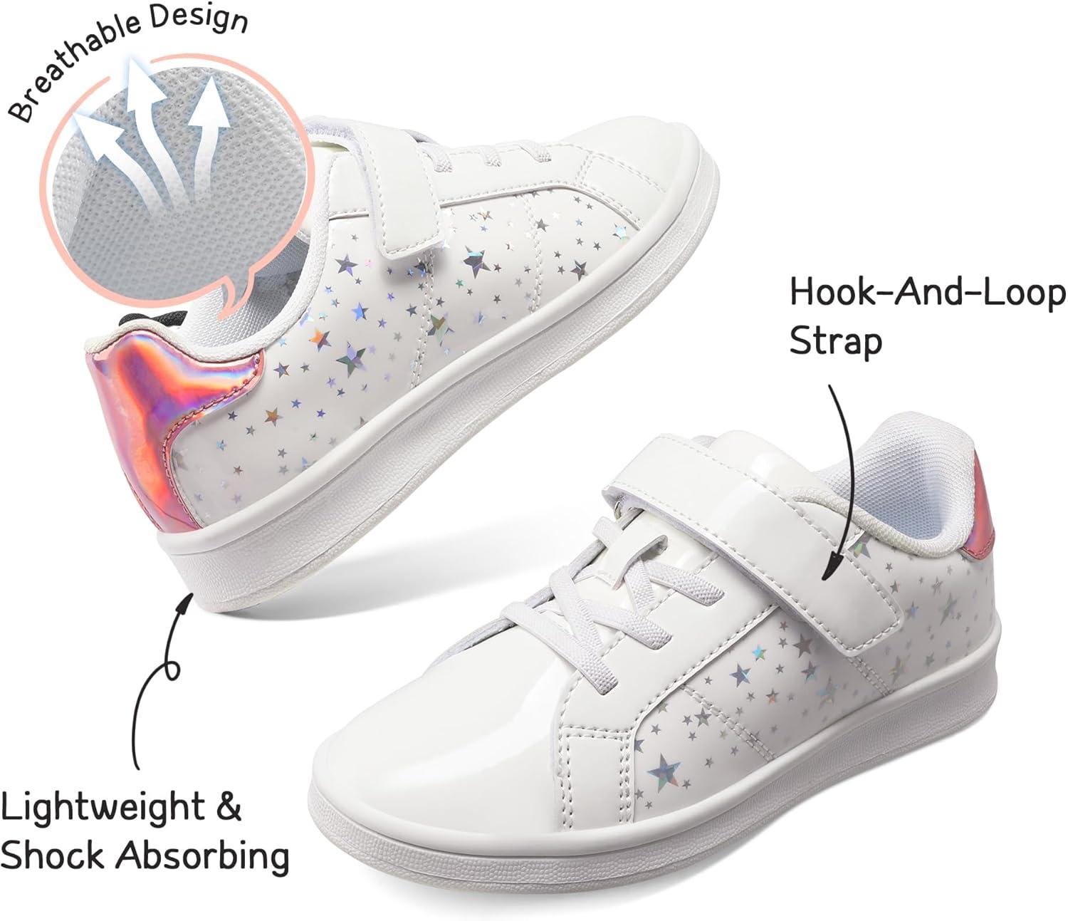 imageDREAM PAIRS Girls Boys Sneakers Tennis School Shoes Casual Walking Storybook Footwear for LittleBig KidsWhite