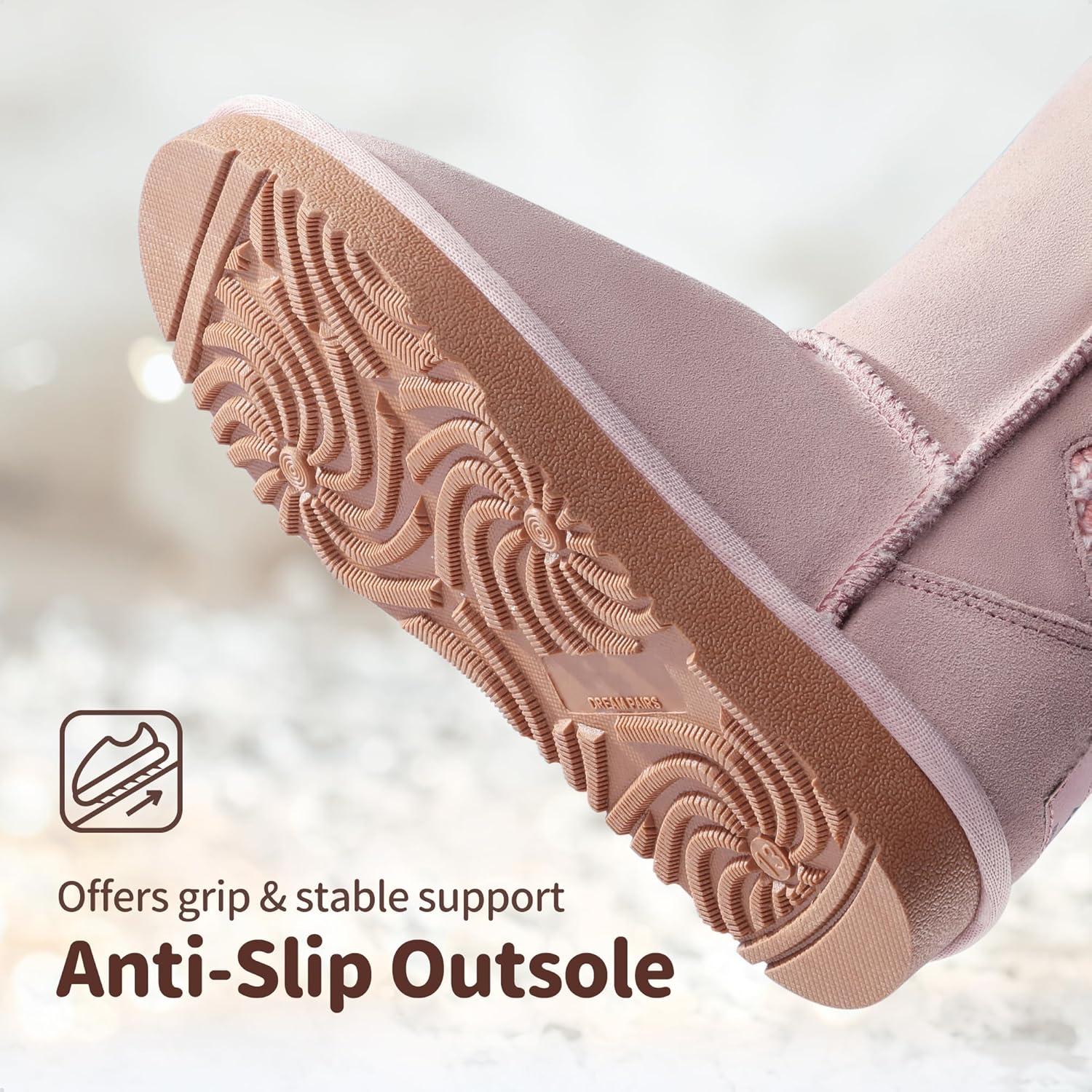 imageDREAM PAIRS Girls Boys Winter Boots Faux Fur Lined Mid Calf Kids Snow Tall Shoes FuzzyChic Kids Buckle for Little KidBig KidPink