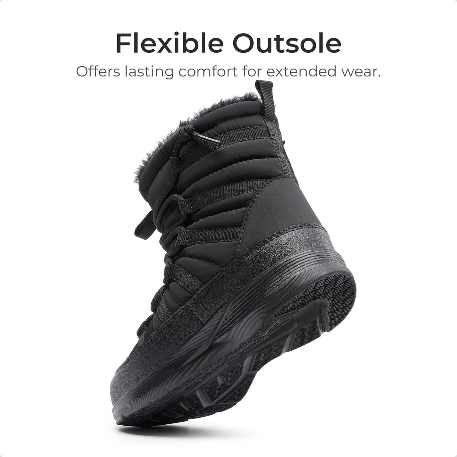 imageDREAM PAIRS Girls Boys Winter Snow Boots Slip Resistant Faux Fur Lined Windproof Warm SlipOn Boots for KidsBlack