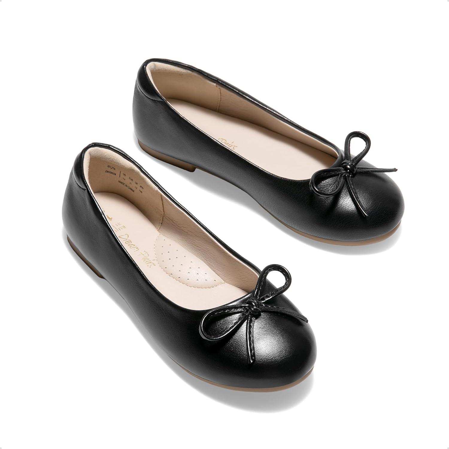 imageDREAM PAIRS Girls Dress Shoes Ballet Flats Slipon Fashion Bow Flower Girl Shoes for Wedding School Party BirthdayBlack