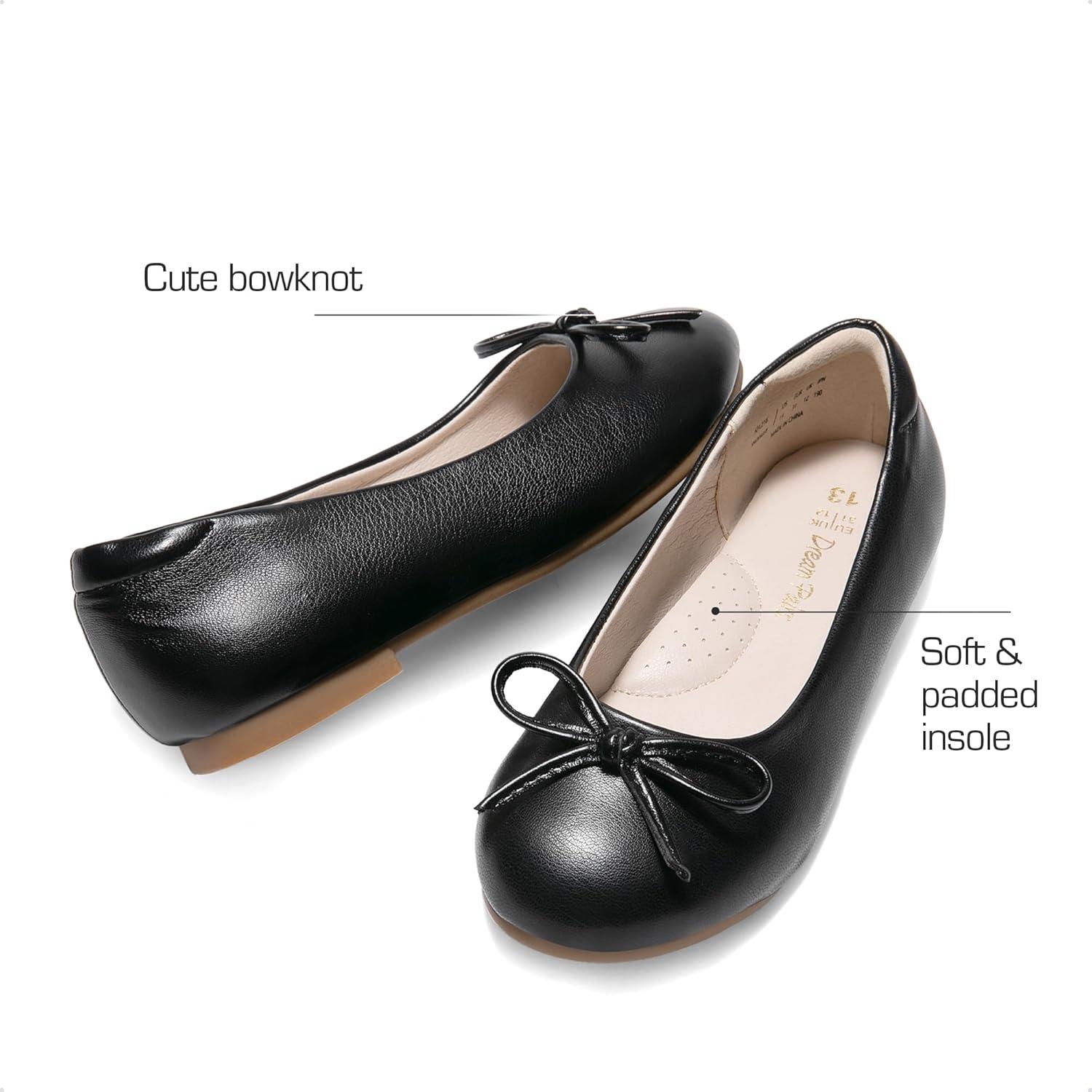 imageDREAM PAIRS Girls Dress Shoes Ballet Flats Slipon Fashion Bow Flower Girl Shoes for Wedding School Party BirthdayBlack