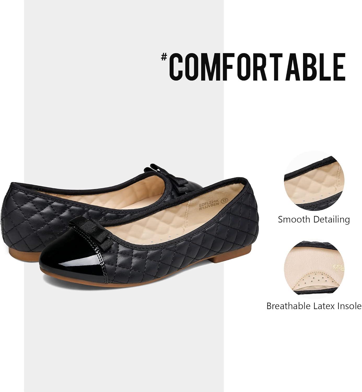 imageDREAM PAIRS Girls Dress Shoes Flower Girl Slipon Bow Ballet Flats for Wedding Party School Little KidBig KidBlack