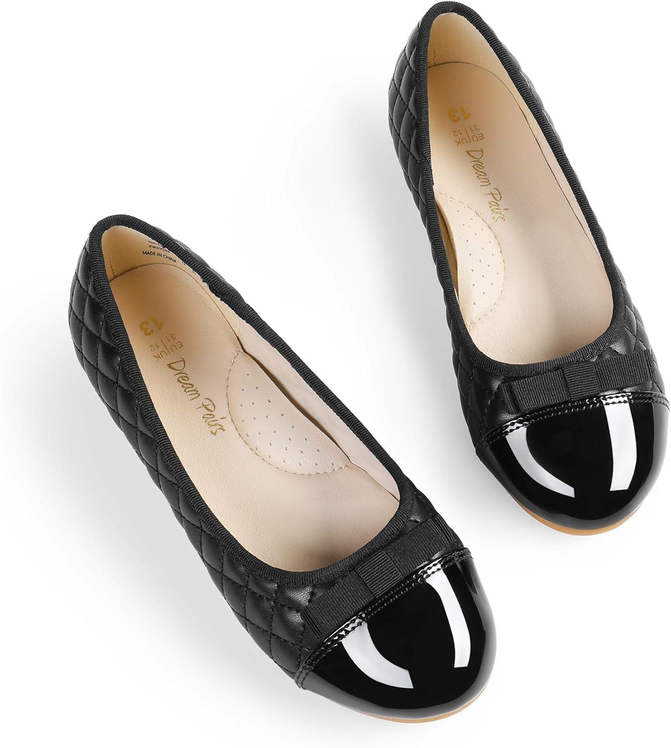 imageDREAM PAIRS Girls Dress Shoes Flower Girl Slipon Bow Ballet Flats for Wedding Party School Little KidBig KidBlack