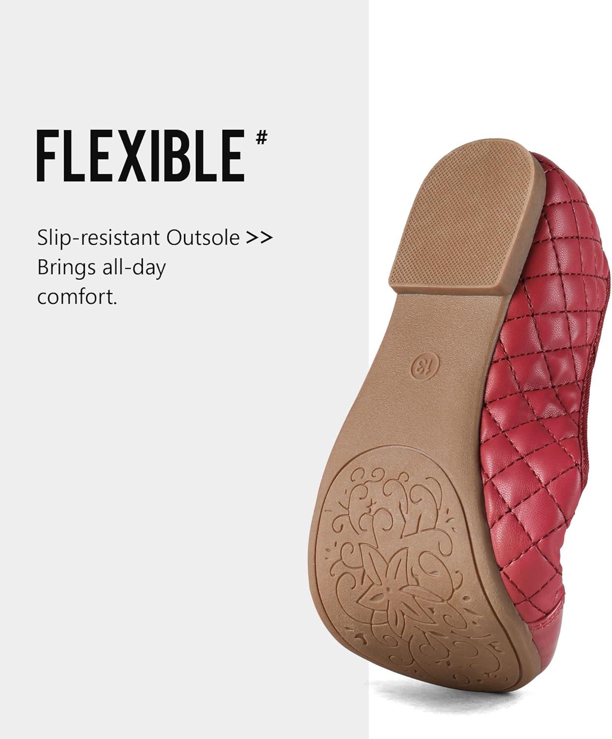 imageDREAM PAIRS Girls Dress Shoes Flower Girl Slipon Bow Ballet Flats for Wedding Party School Little KidBig KidRed