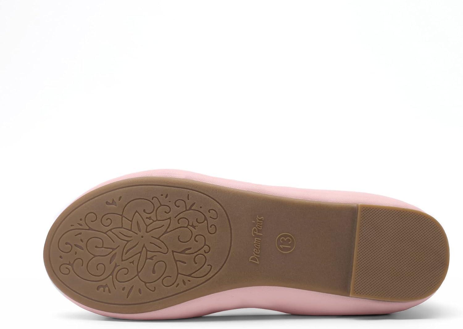 imageDREAM PAIRS Girls Dress Shoes Girls Ballerina Flat Ankle Strap Ballet Flats ToddlerLittle KidBig KidPink