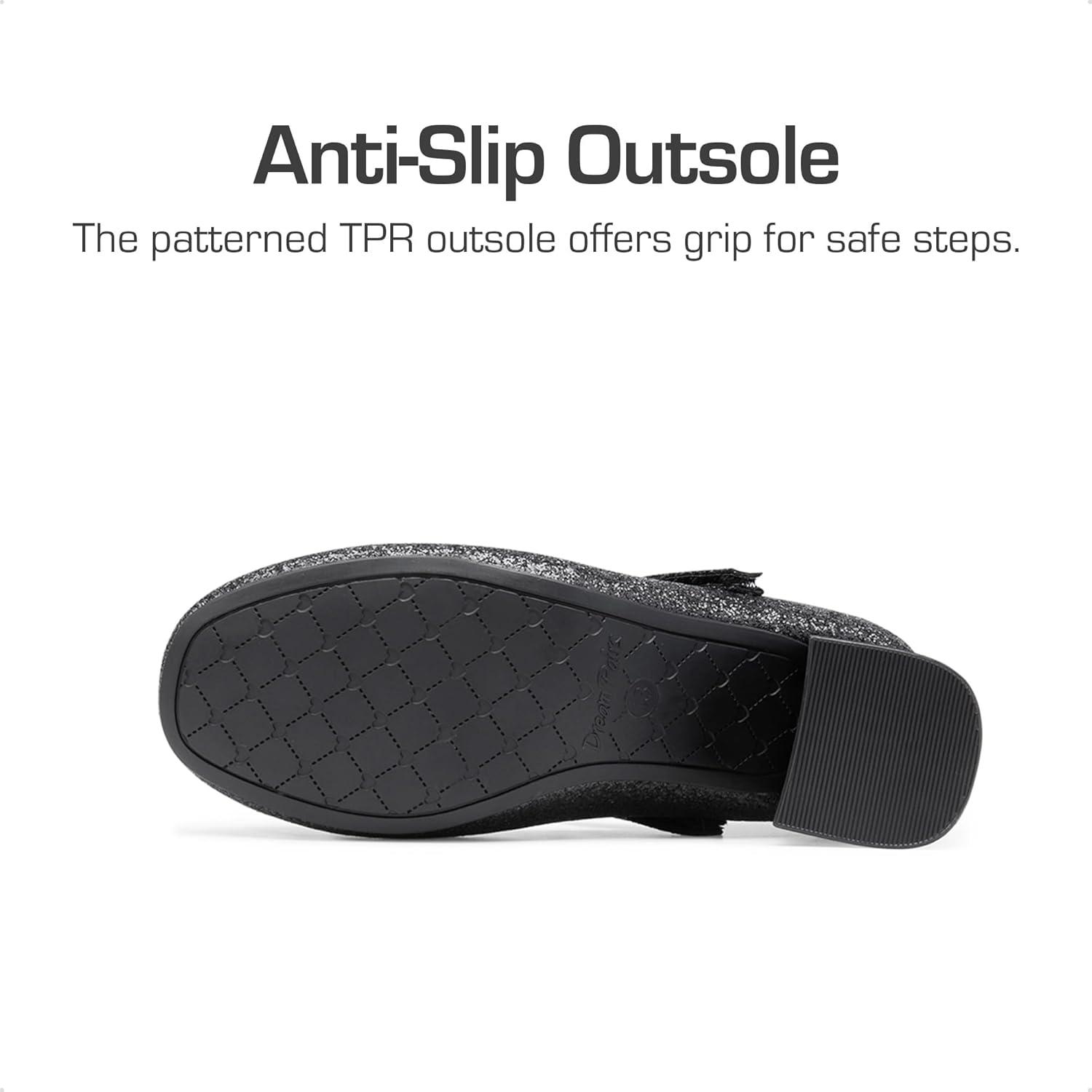 imageDREAM PAIRS Girls Dress Shoes High Heels Party Wedding Princess Pump for Little Big KidBlackglitter