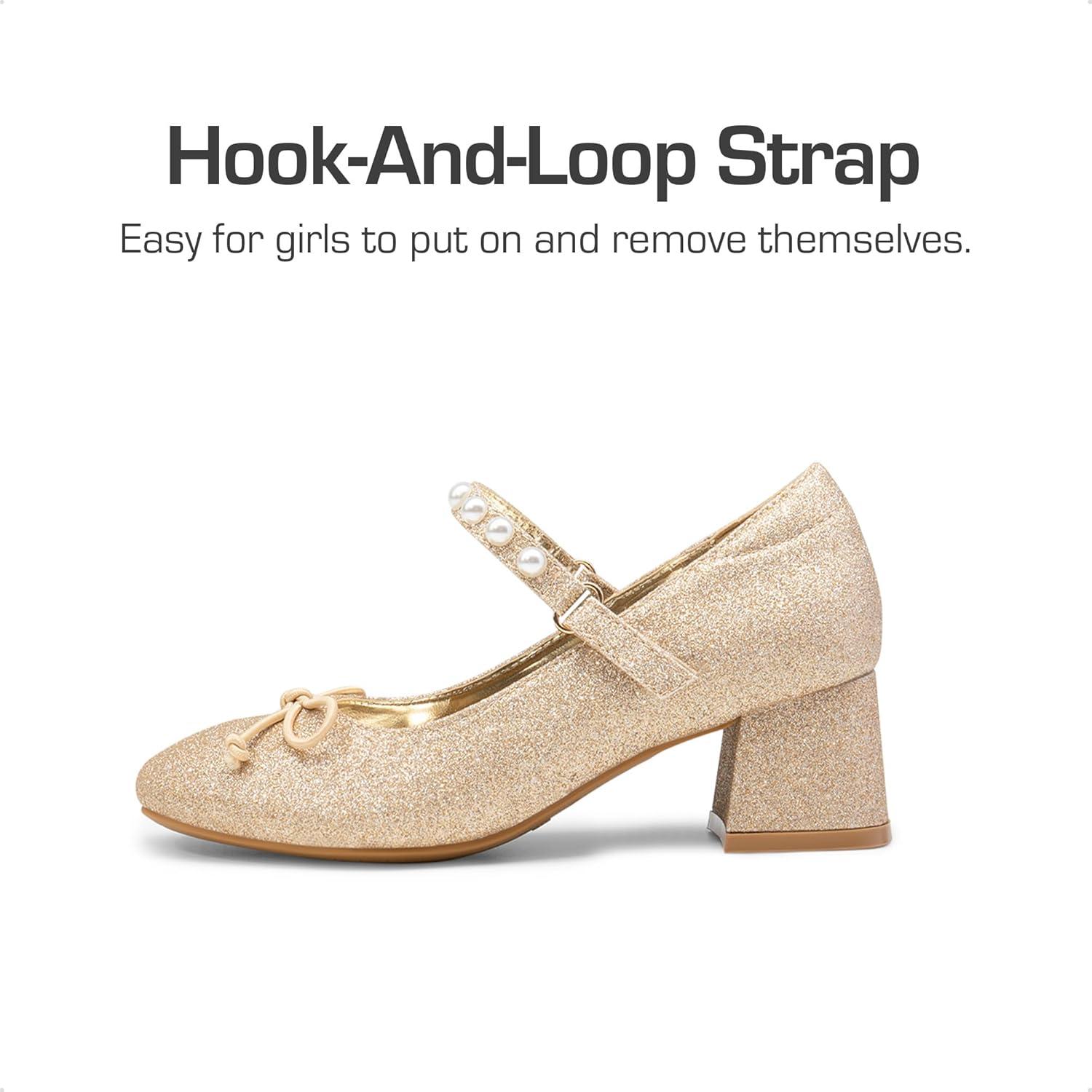 imageDREAM PAIRS Girls Dress Shoes High Heels Party Wedding Princess Pump for Little Big KidGoldglitter