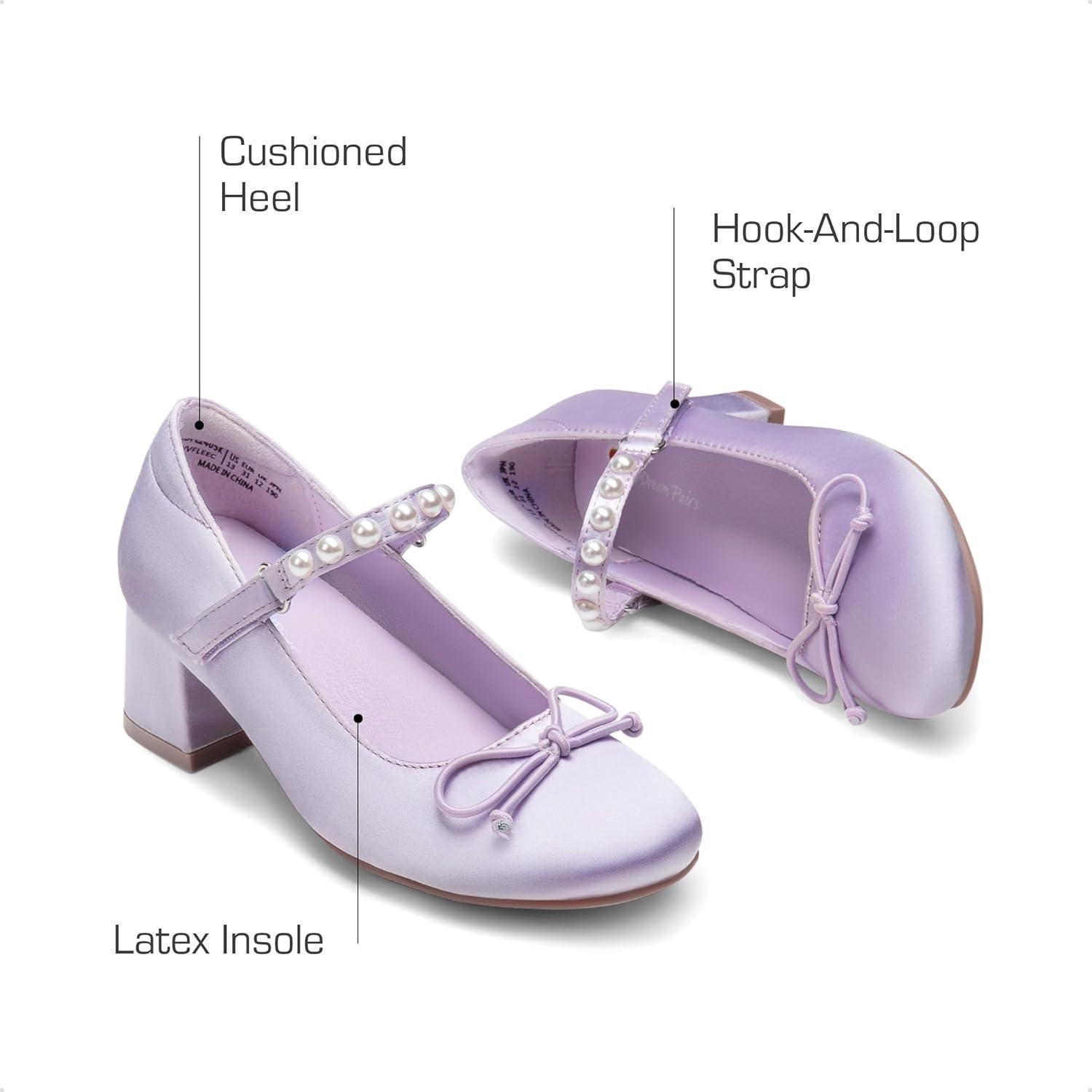 imageDREAM PAIRS Girls Dress Shoes High Heels Party Wedding Princess Pump for Little Big KidPurple