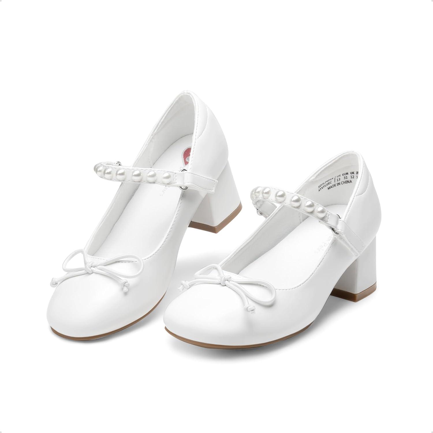 imageDREAM PAIRS Girls Dress Shoes High Heels Party Wedding Princess Pump for Little Big KidWhite