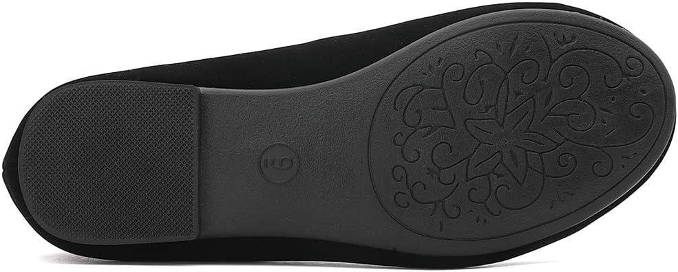 imageDREAM PAIRS Girls Dress Shoes Slip on Ballerina Flats for WeddingPartyBlackNubuck