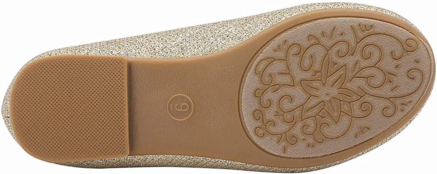 imageDREAM PAIRS Girls Dress Shoes Slip on Ballerina Flats for WeddingPartyGoldGlitter