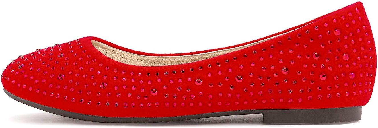 imageDREAM PAIRS Girls Dress Shoes Slip on Ballerina Flats for WeddingPartyMuyshinered