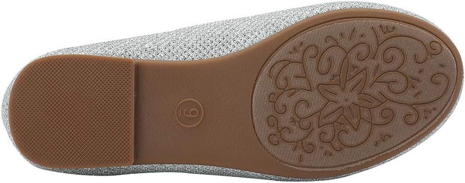 imageDREAM PAIRS Girls Dress Shoes Slip on Ballerina Flats for WeddingPartySilverGlitter