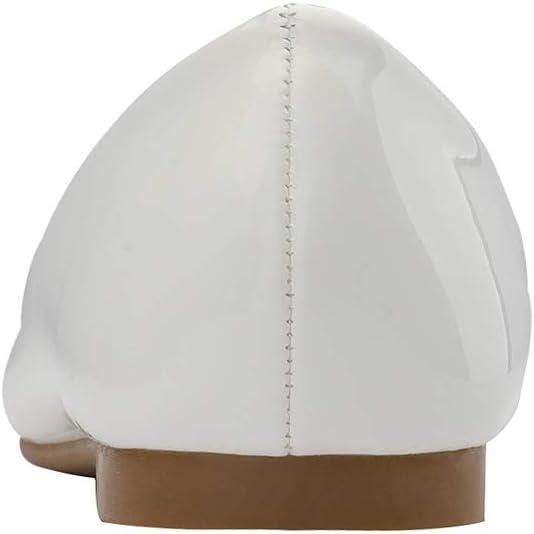 imageDREAM PAIRS Girls Dress Shoes Slip on Ballerina Flats for WeddingPartyWhitePat