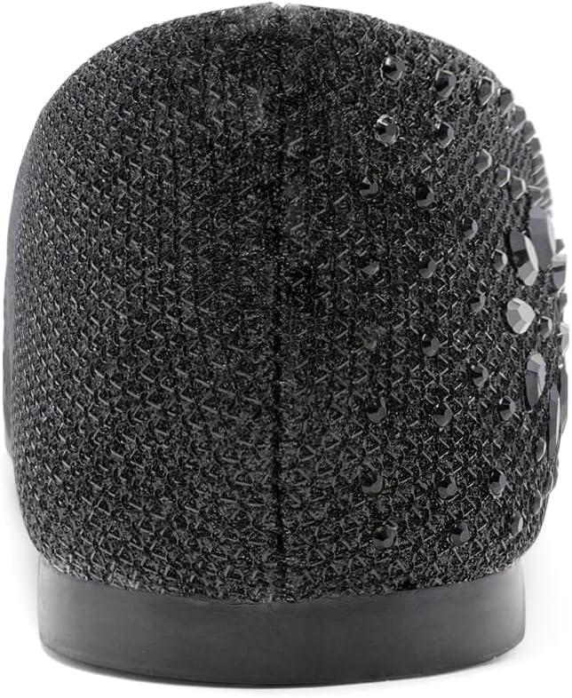 imageDREAM PAIRS Girls Dress Shoes Slipon Rhinestone Glitter Ballet Flats for Wedding Party Birthday Prom Little KidBig KidNina100black Glitter