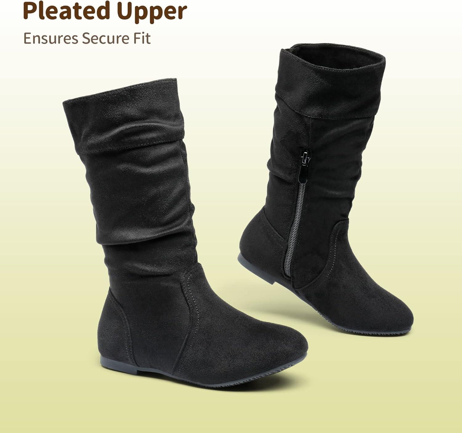 imageDREAM PAIRS Girls Faux Fur Lined Knee High Winter Riding BootsToddlerLittle KidBig KidBlack