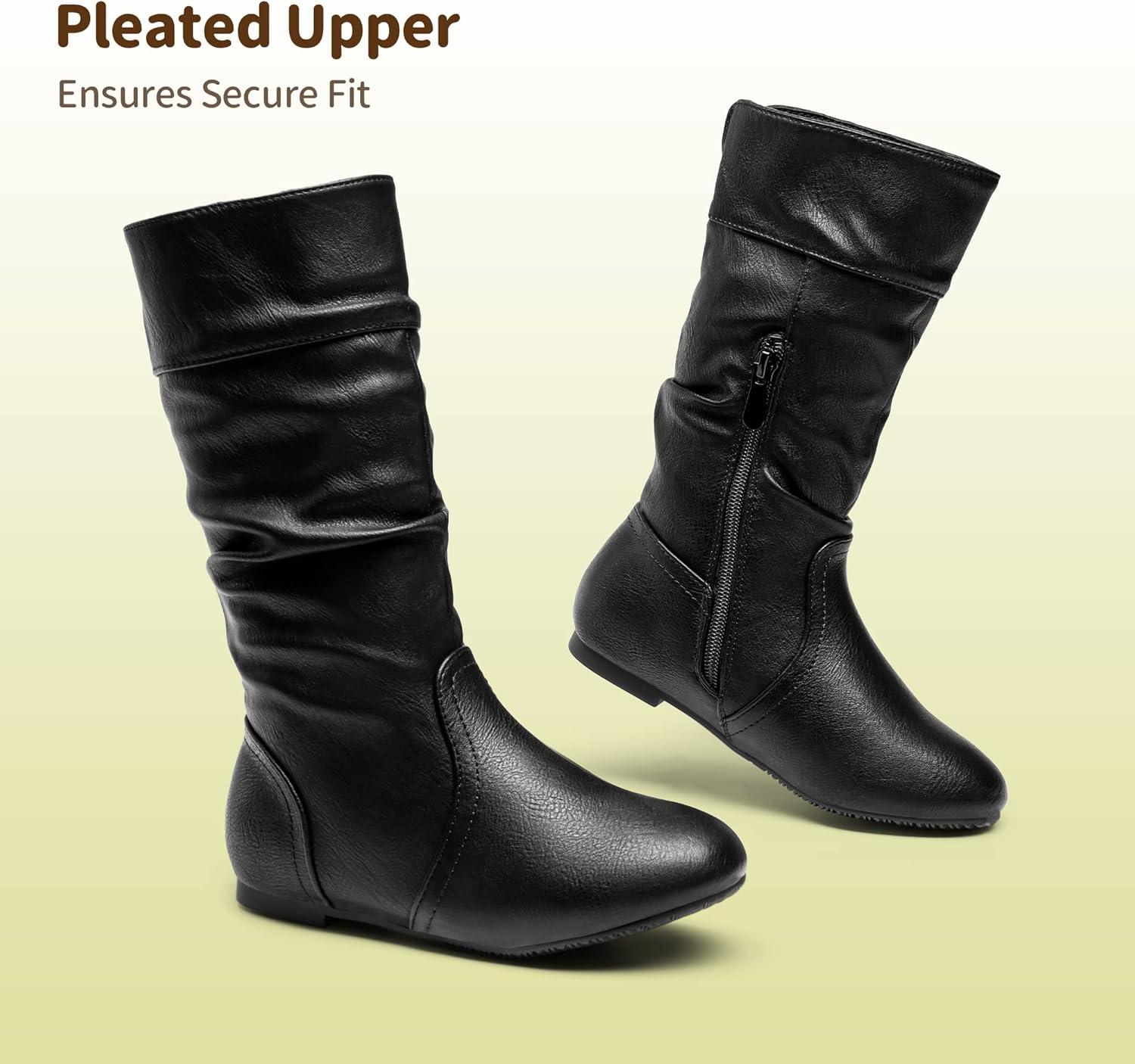 imageDREAM PAIRS Girls Faux Fur Lined Knee High Winter Riding BootsToddlerLittle KidBig KidBlackPu