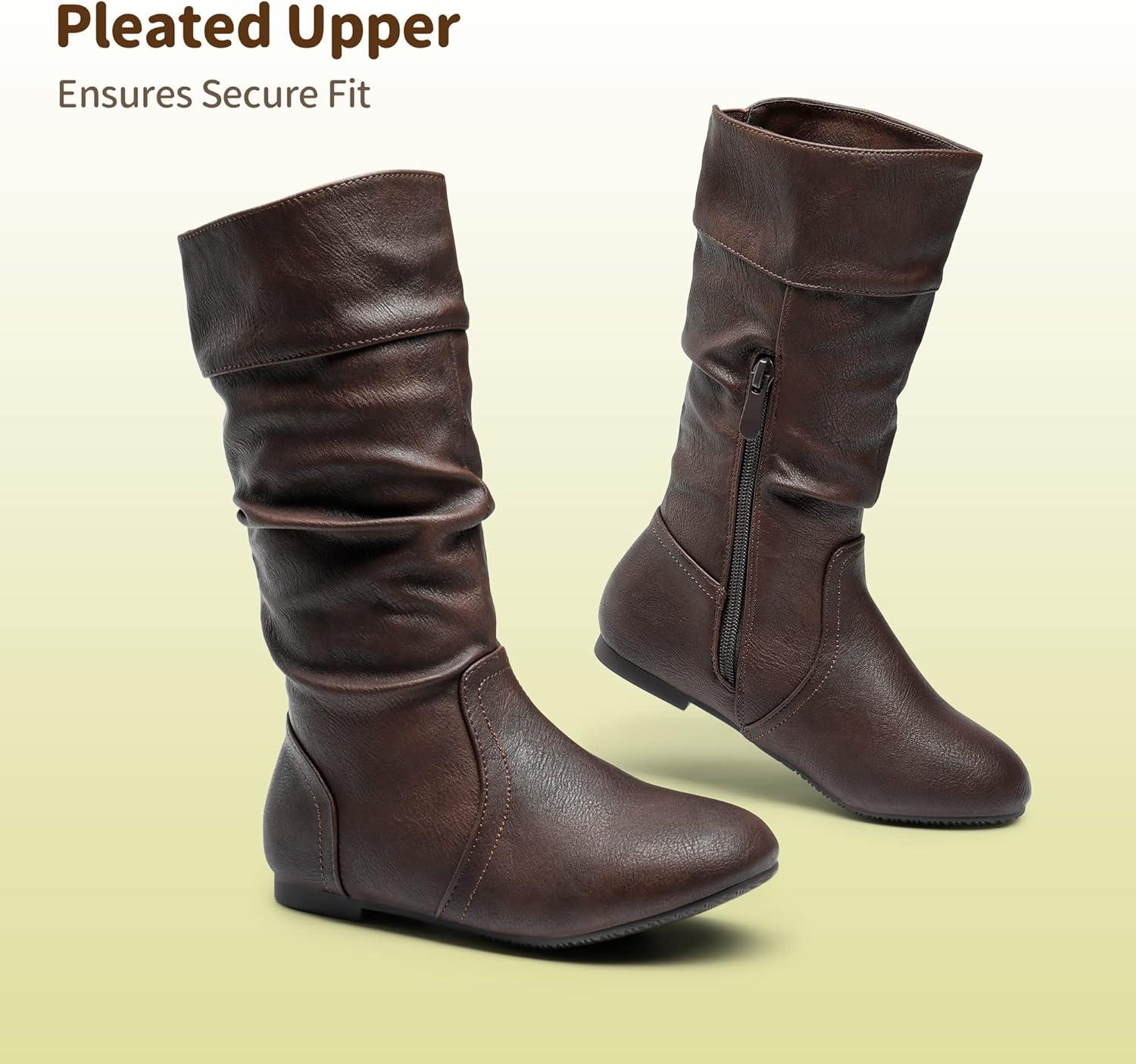 imageDREAM PAIRS Girls Faux Fur Lined Knee High Winter Riding BootsToddlerLittle KidBig KidBrownPu