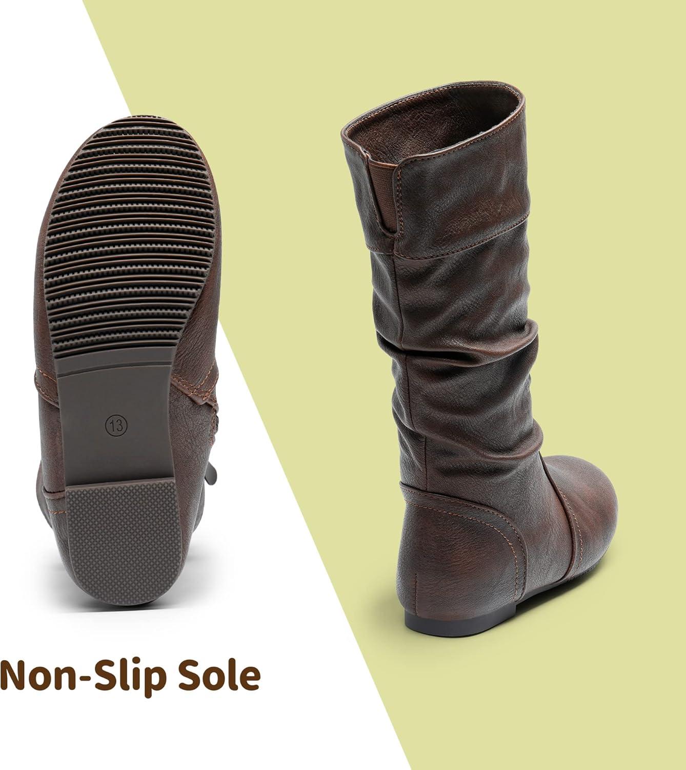 imageDREAM PAIRS Girls Faux Fur Lined Knee High Winter Riding BootsToddlerLittle KidBig KidBrownPu