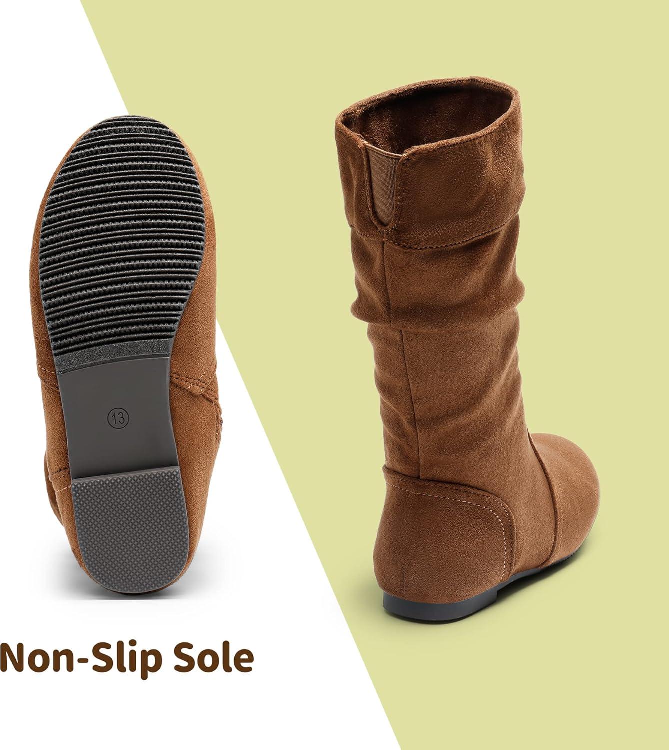 imageDREAM PAIRS Girls Faux Fur Lined Knee High Winter Riding BootsToddlerLittle KidBig KidTan