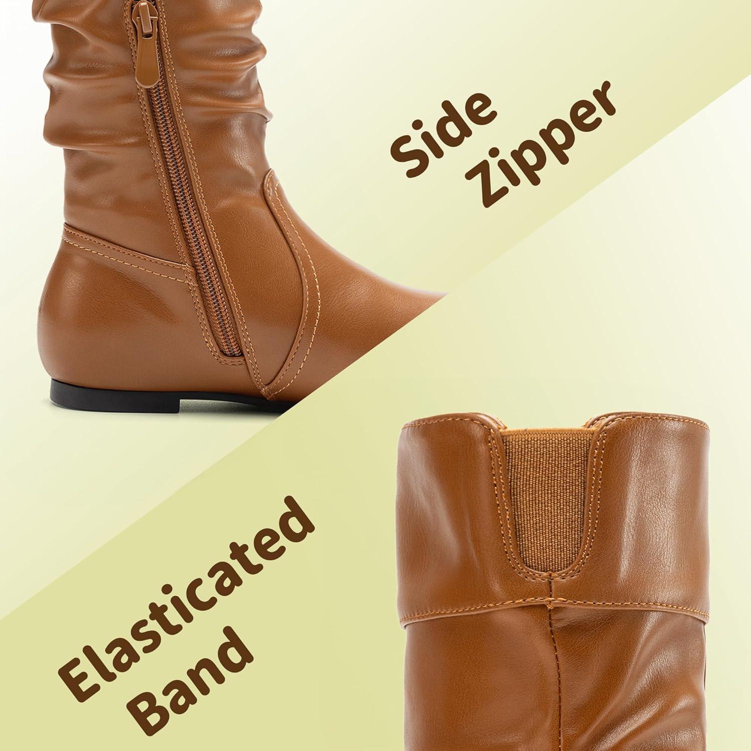 imageDREAM PAIRS Girls Faux Fur Lined Knee High Winter Riding BootsToddlerLittle KidBig KidTanpu