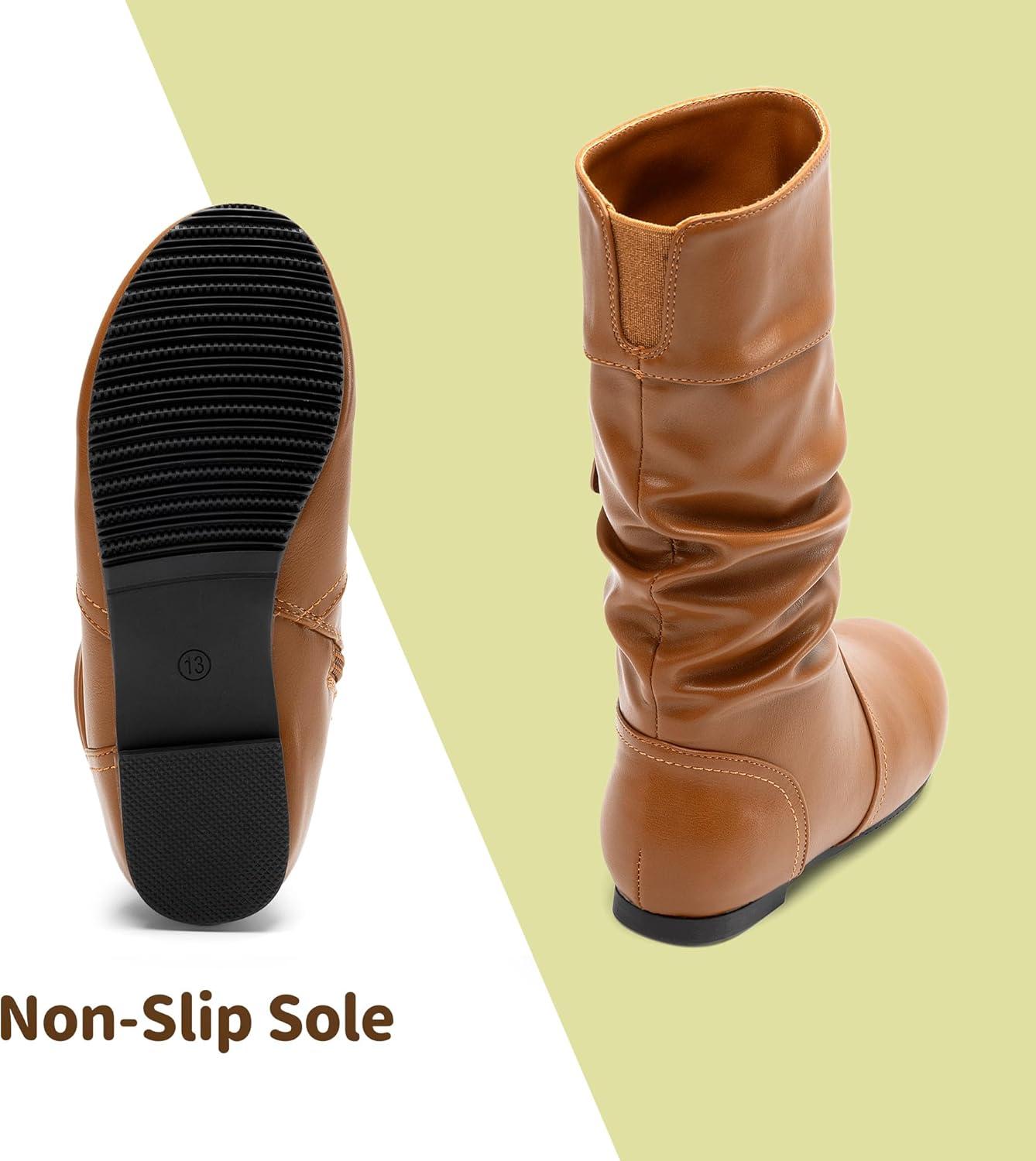 imageDREAM PAIRS Girls Faux Fur Lined Knee High Winter Riding BootsToddlerLittle KidBig KidTanpu