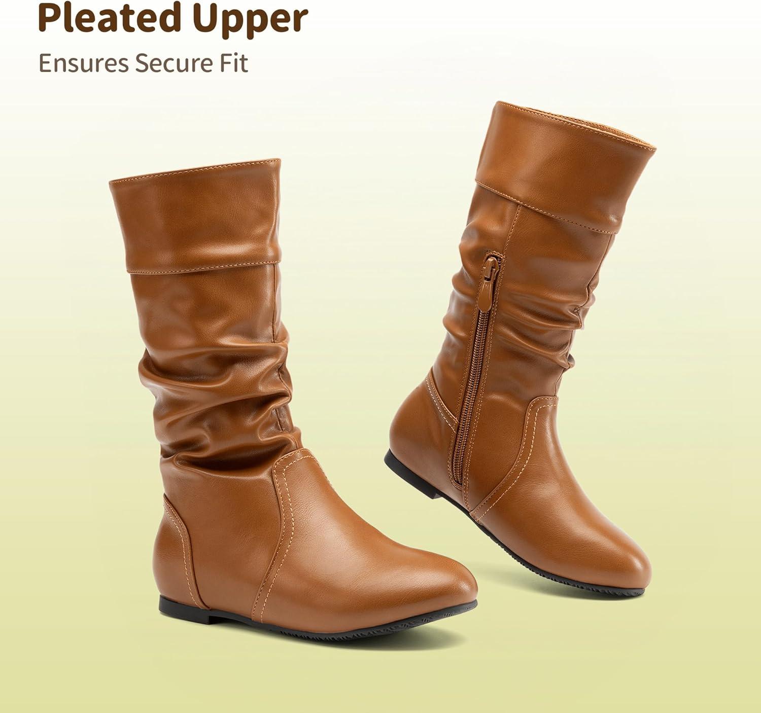 imageDREAM PAIRS Girls Faux Fur Lined Knee High Winter Riding BootsToddlerLittle KidBig KidTanpu