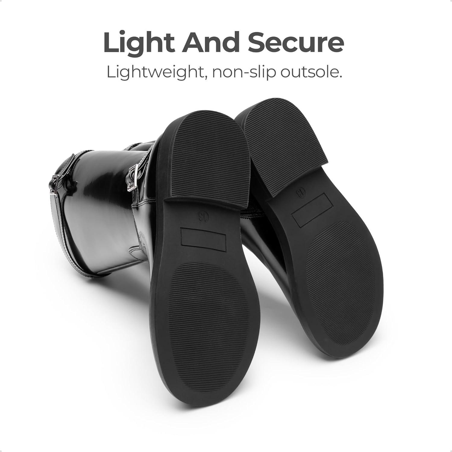 imageDREAM PAIRS Girls Knee High Boots Side Zipper Riding Shoes for Little KidBig KidAll Black