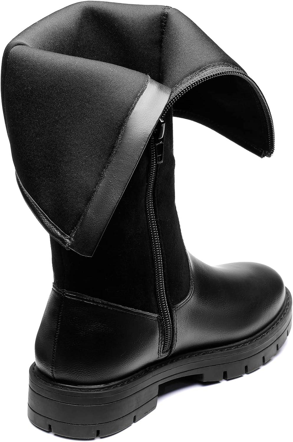 imageDREAM PAIRS Girls Knee High Buckle Fashion Riding Boots Little KidBig KidBlack