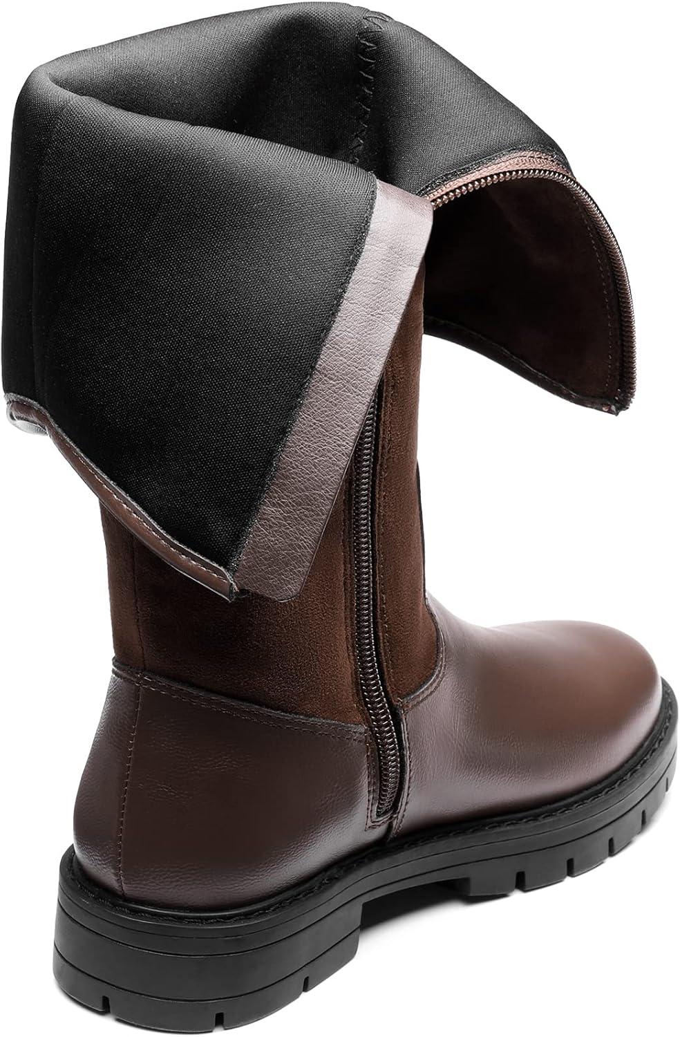 imageDREAM PAIRS Girls Knee High Buckle Fashion Riding Boots Little KidBig KidBrown