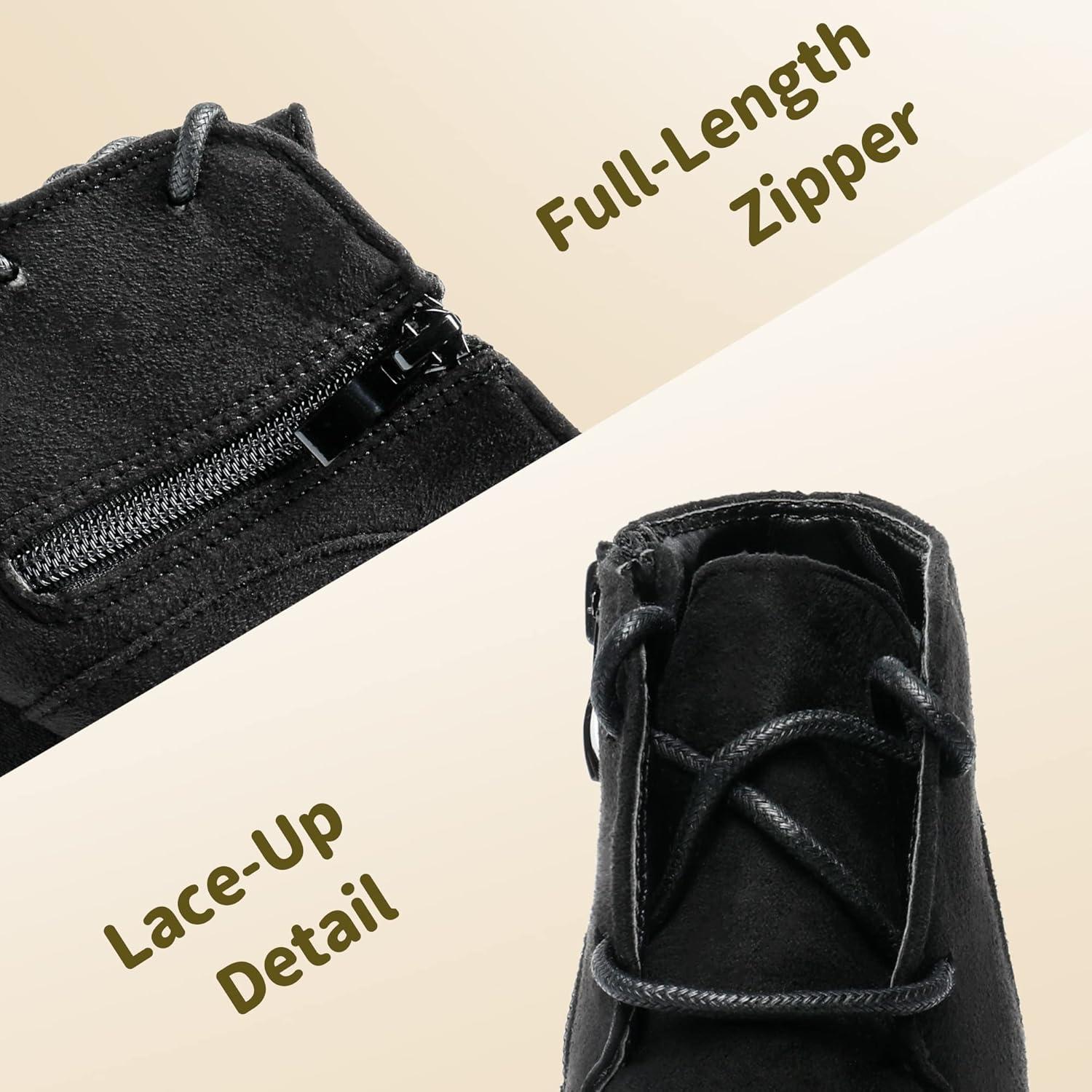 imageDREAM PAIRS Girls Low Wedge Heel Booties Side Zipper Ankle Boots ToddlerLittle KidBig KidBlack