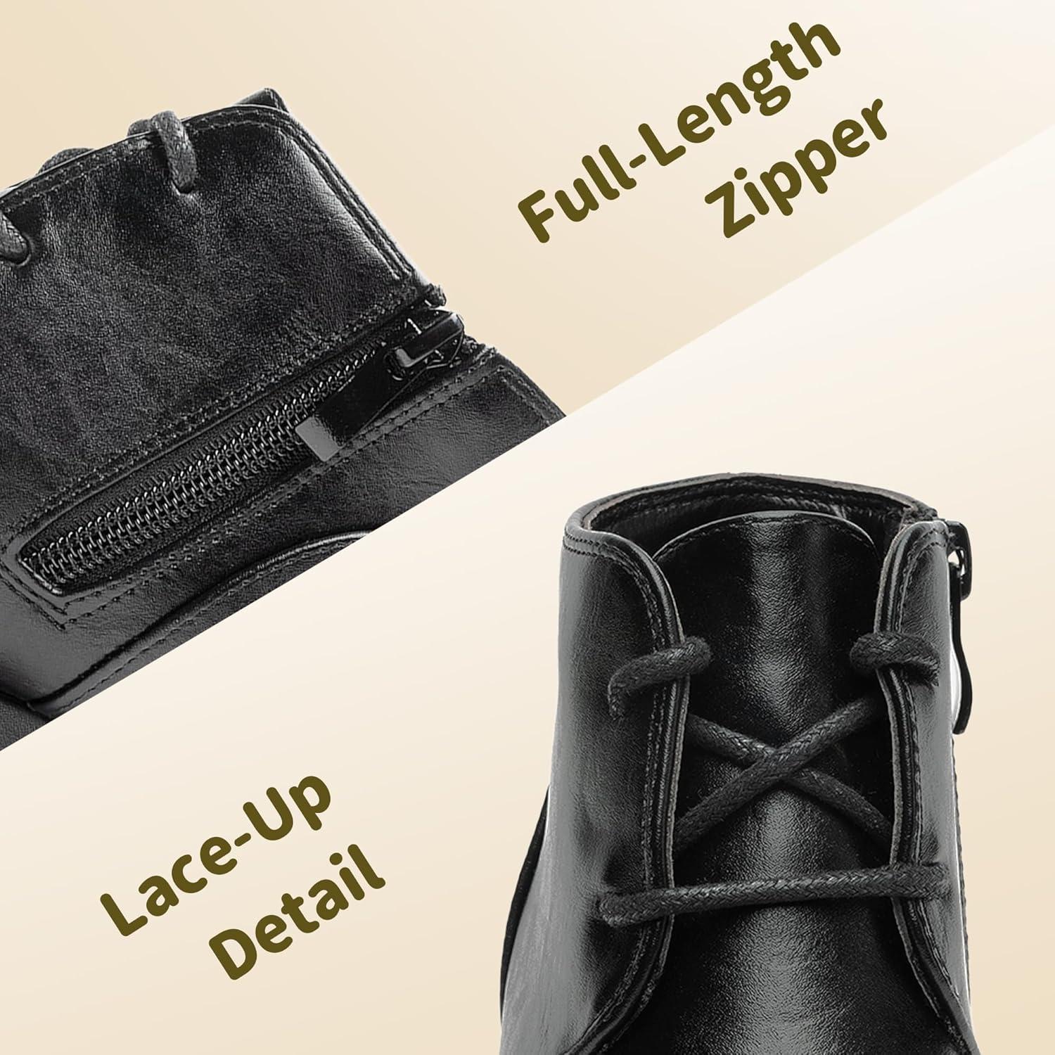 imageDREAM PAIRS Girls Low Wedge Heel Booties Side Zipper Ankle Boots ToddlerLittle KidBig KidBlackpu