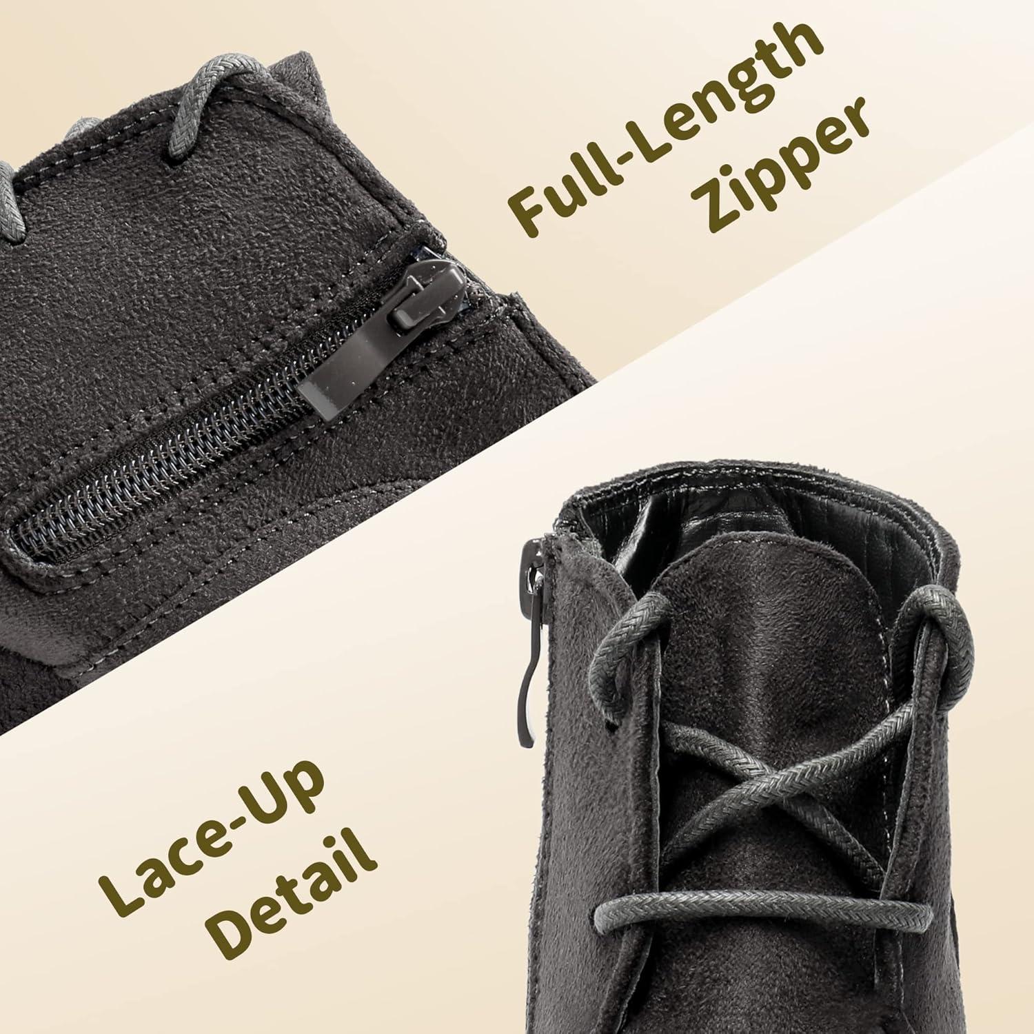 imageDREAM PAIRS Girls Low Wedge Heel Booties Side Zipper Ankle Boots ToddlerLittle KidBig KidGrey