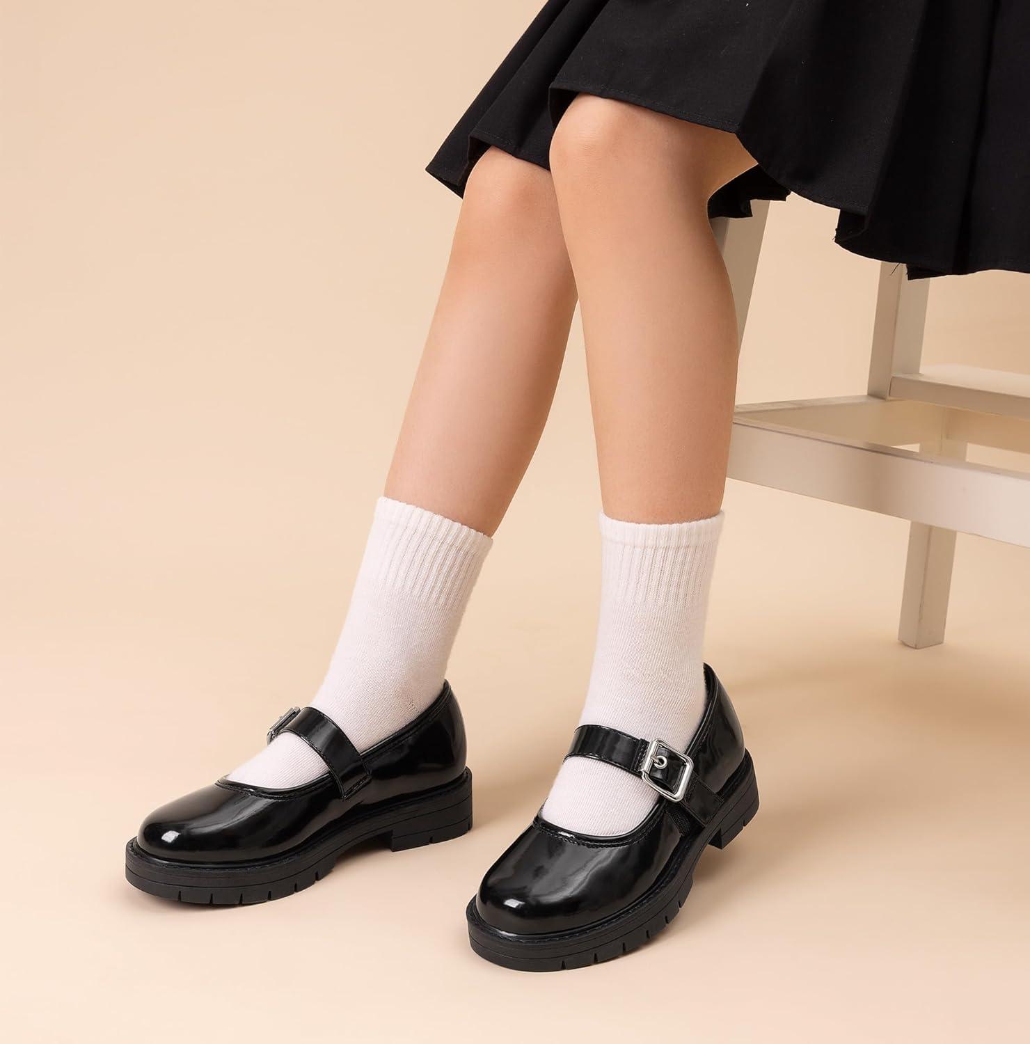 imageDREAM PAIRS Girls Mary Jane Chunky Platform School Uniform Dress Shoes Party Oxford Pumps for ToddlerLittle Big KidAll Black