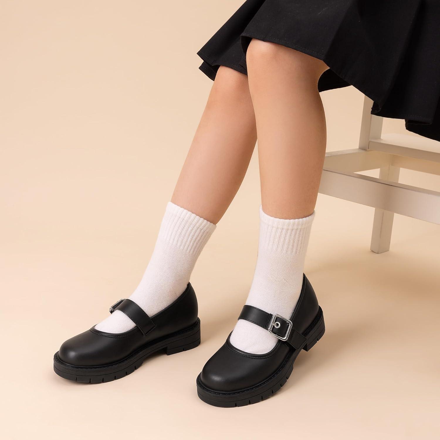 imageDREAM PAIRS Girls Mary Jane Chunky Platform School Uniform Dress Shoes Party Oxford Pumps for ToddlerLittle Big KidBlack