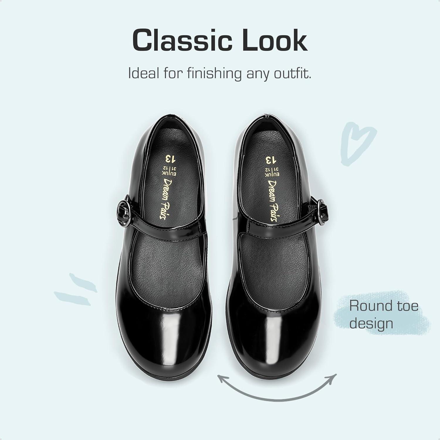 imageDREAM PAIRS Girls Mary Jane Flats School Uniform Dress ShoesAll Black
