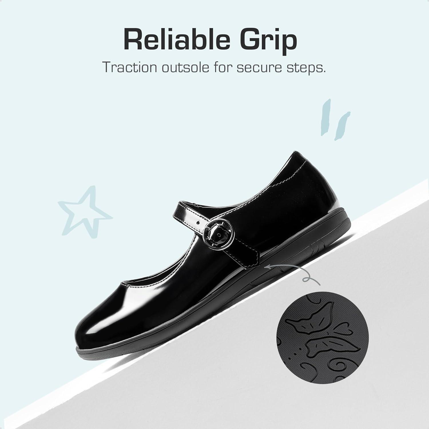 imageDREAM PAIRS Girls Mary Jane Flats School Uniform Dress ShoesAll Black