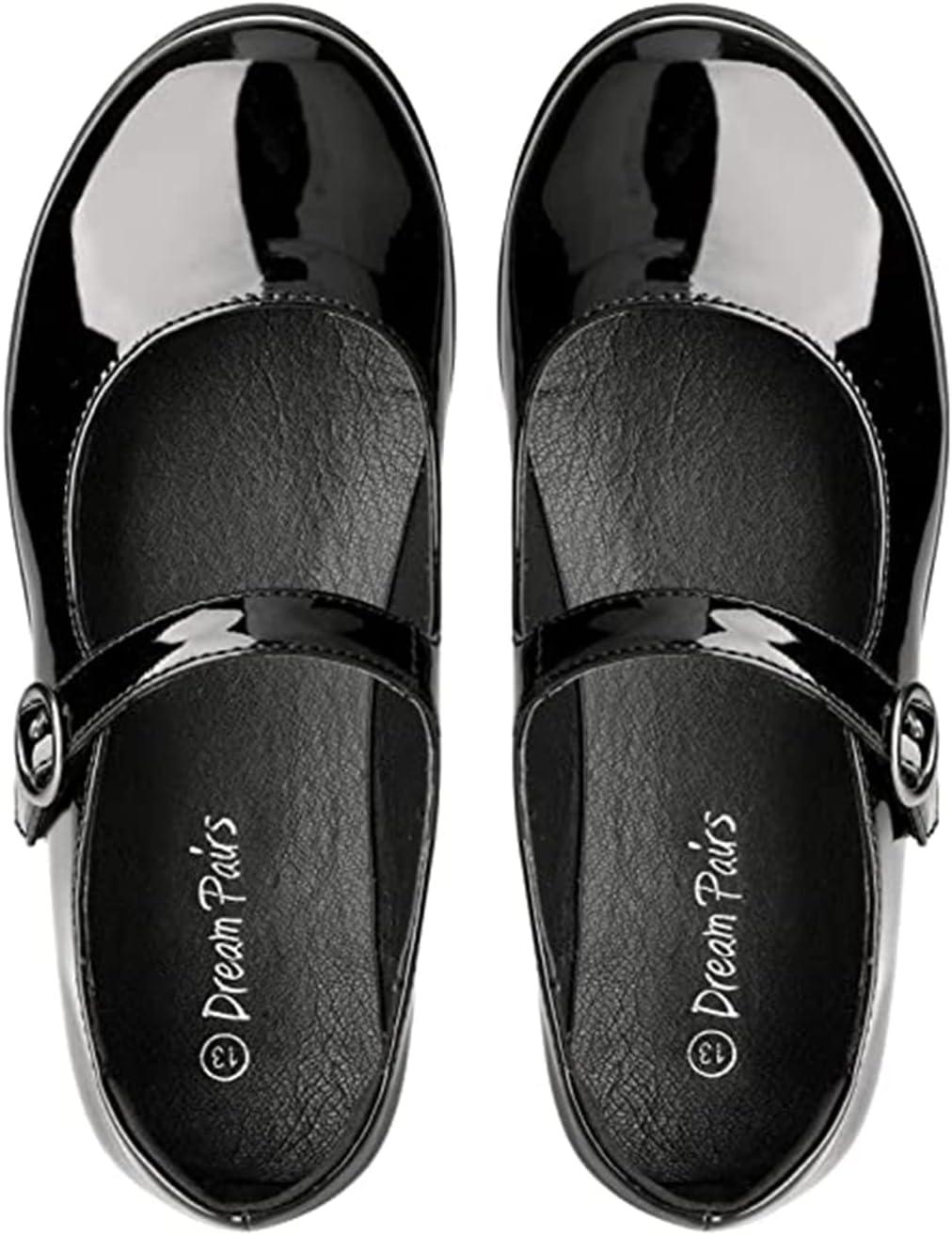 imageDREAM PAIRS Girls Mary Jane Flats School Uniform Dress ShoesBlackPatentPu