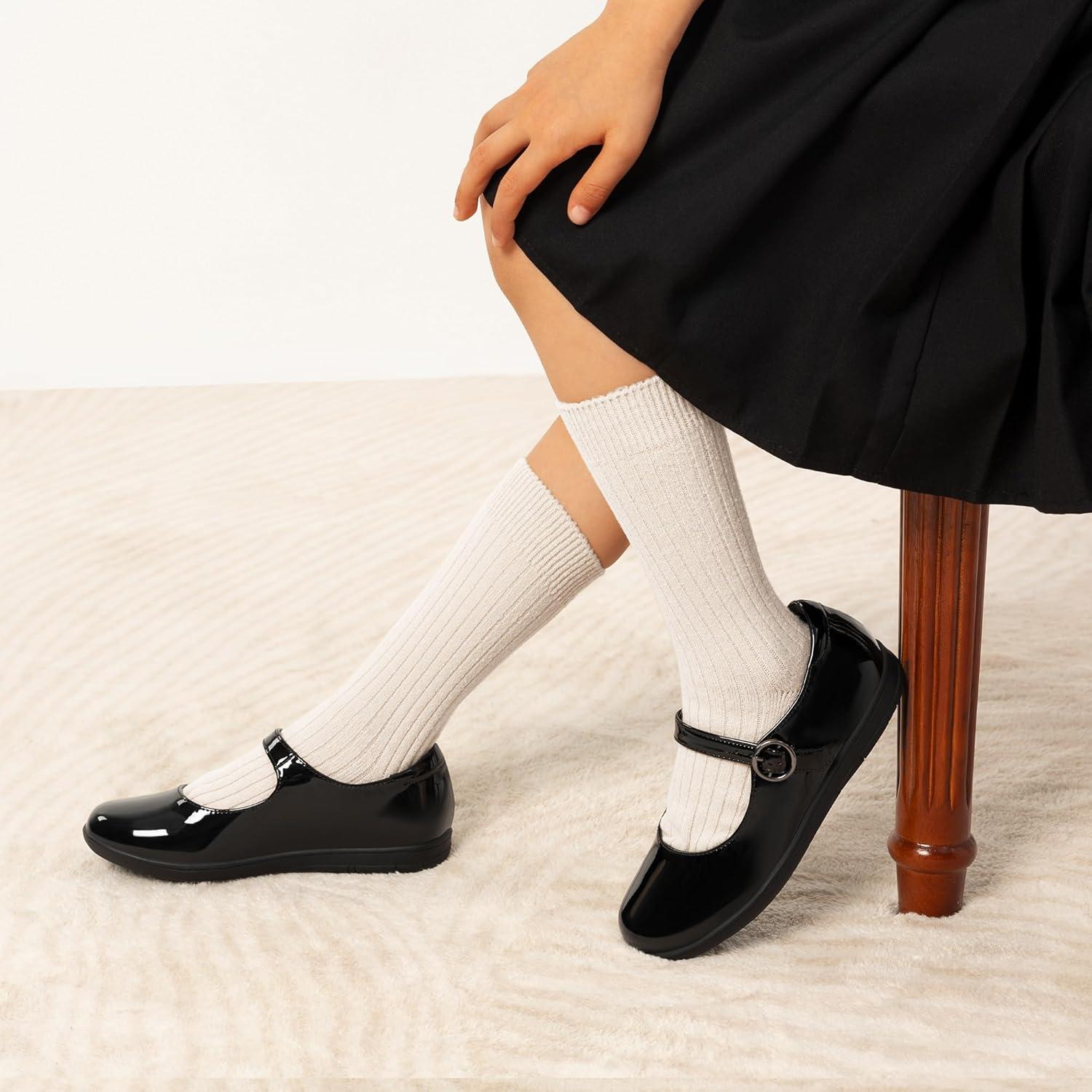 imageDREAM PAIRS Girls Mary Jane Flats School Uniform Dress ShoesBlackPatentPu