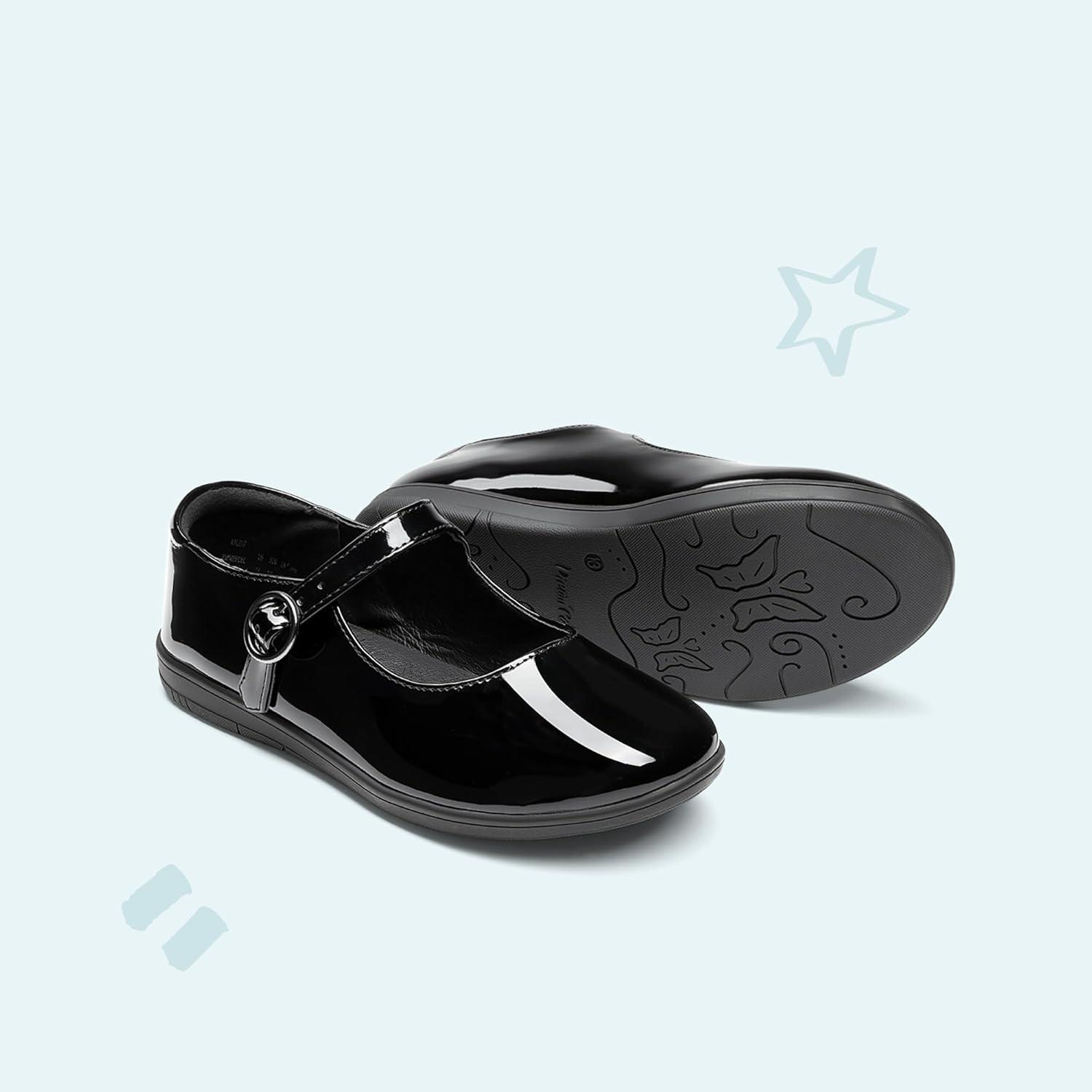 imageDREAM PAIRS Girls Mary Jane Flats School Uniform Dress ShoesBlackPatentPu