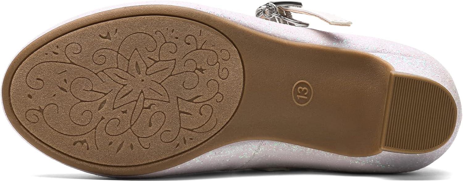 imageDREAM PAIRS Girls Mary Jane Low Heel Princess Flower Wedding Party Pump Dress ShoesWhite