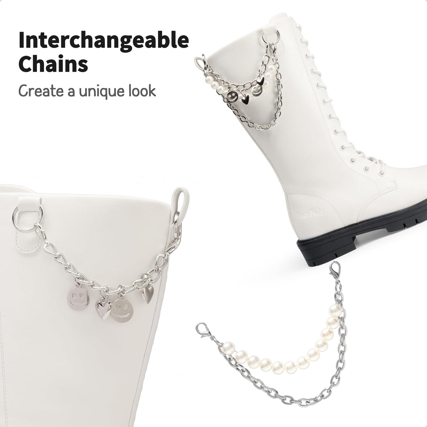 imageDREAM PAIRS Girls Riding Boots Knee High Side Zipper Mid Calf Shoes Little KidBig KidWhite