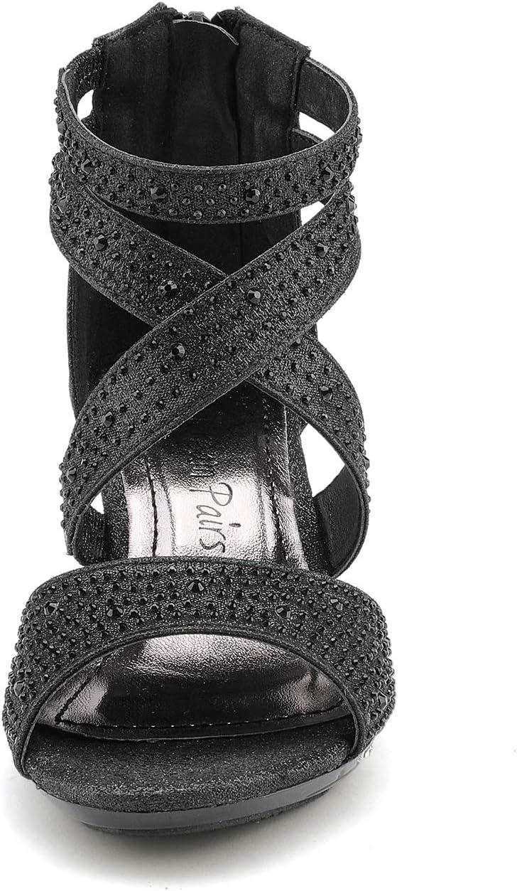 imageDREAM PAIRS Girls Sandals Low Heel Dress Pump SandalsBlack