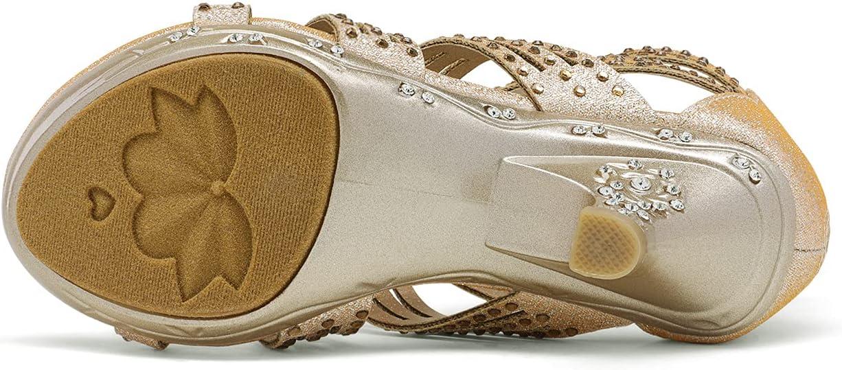 imageDREAM PAIRS Girls Sandals Low Heel Dress Pump SandalsGold1