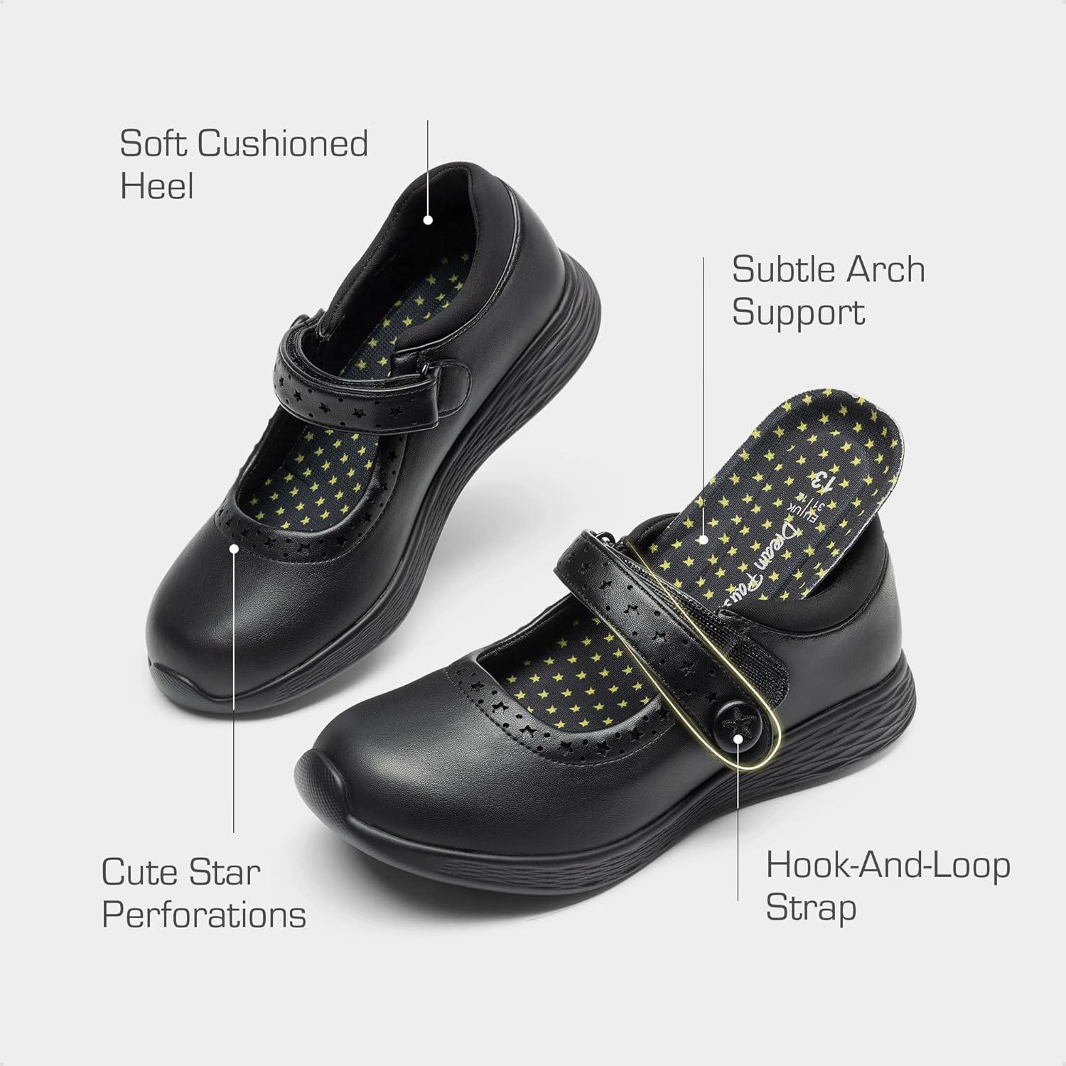 imageDREAM PAIRS Girls School Shoes Mary Jane Flats Lightweight Comfortable Girls Uniform Dress Shoes for ToddlerLittle KidBig KidBlack