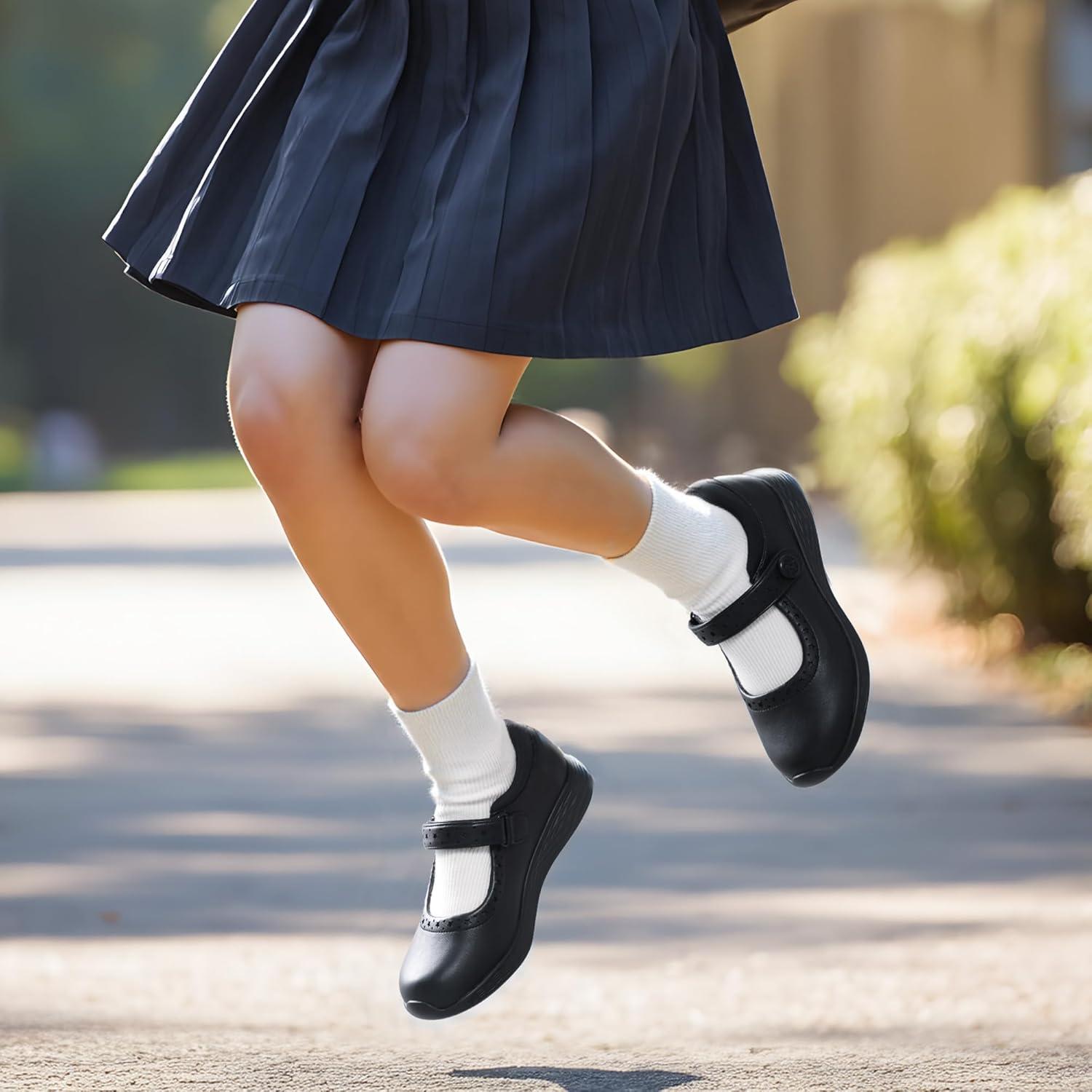 imageDREAM PAIRS Girls School Shoes Mary Jane Flats Lightweight Comfortable Girls Uniform Dress Shoes for ToddlerLittle KidBig KidBlack