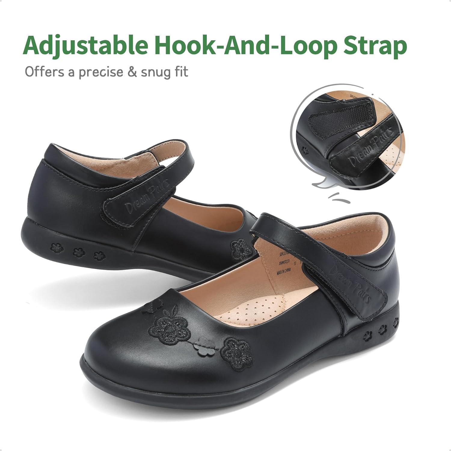 imageDREAM PAIRS Girls School Uniform Dress Shoes Mary Jane Black FlatsBlack