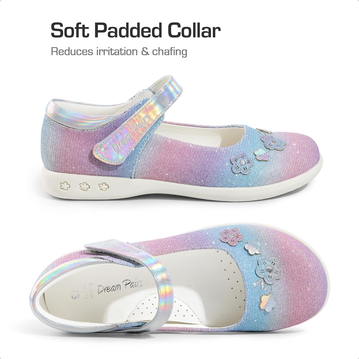 imageDREAM PAIRS Girls School Uniform Dress Shoes Mary Jane Black FlatsRainbow