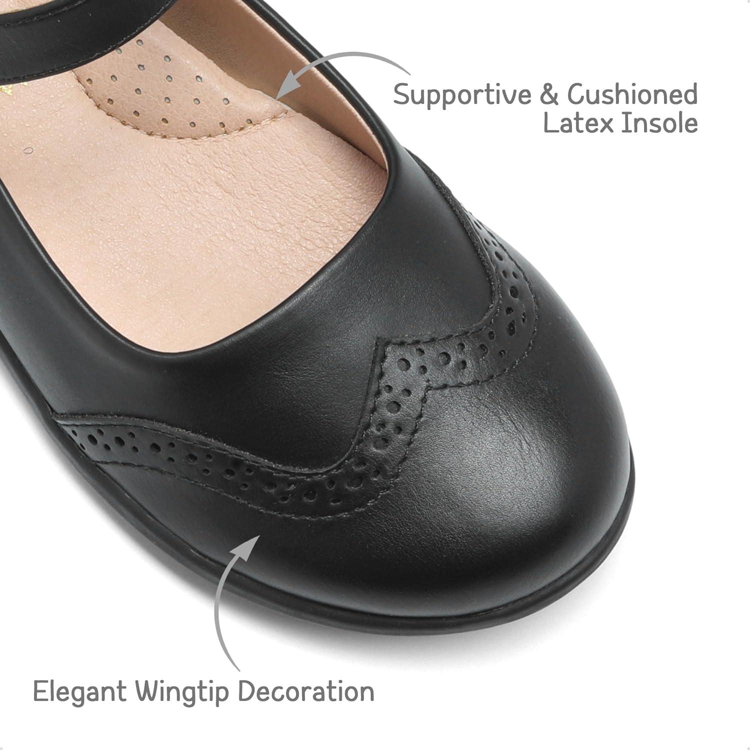 imageDREAM PAIRS Girls School Uniform Shoes Mary Jane Black FlatsBlack