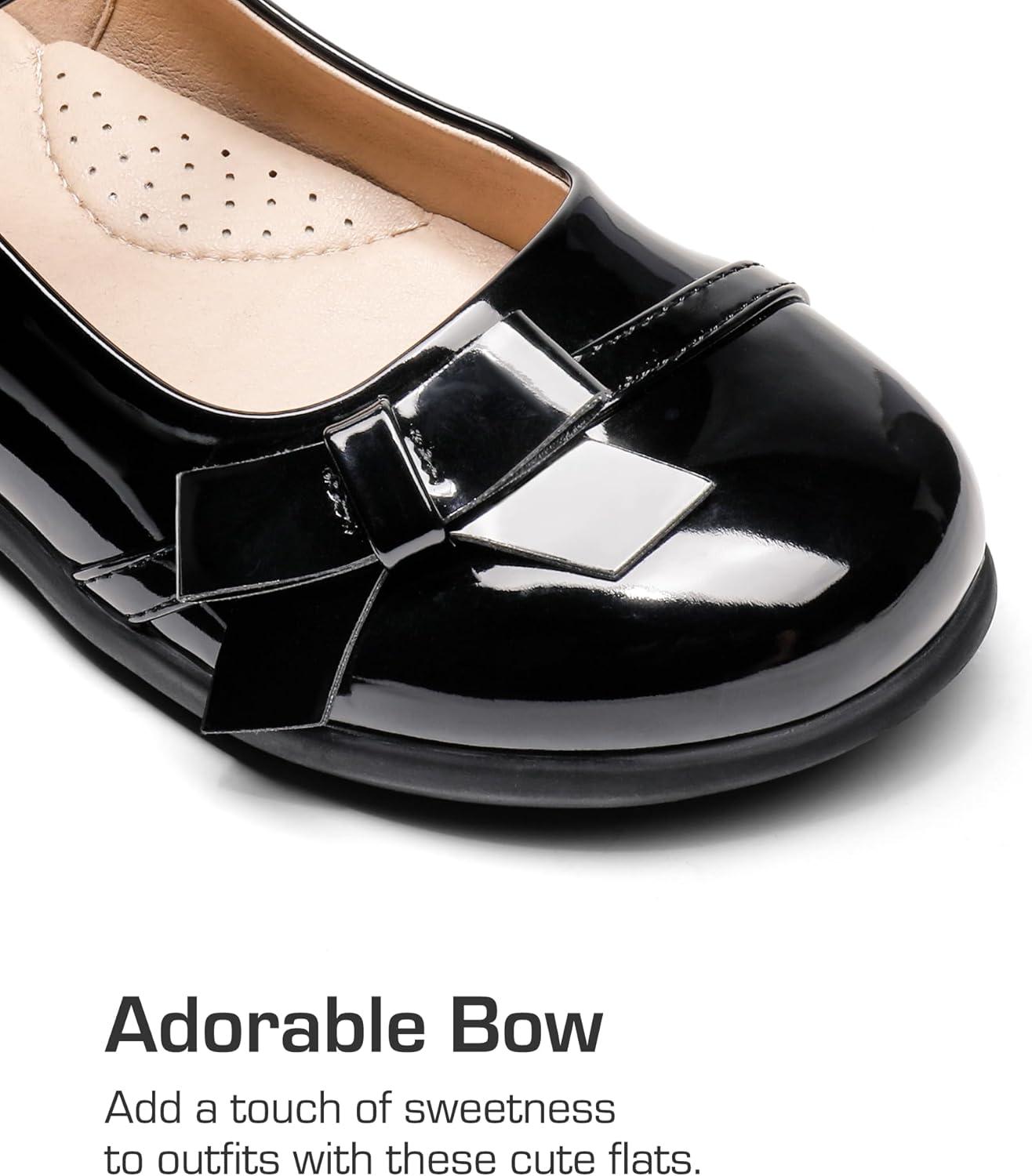 imageDREAM PAIRS Girls School Uniform Shoes Mary Jane Dress FlatsLittle KidBig KidBlackPat